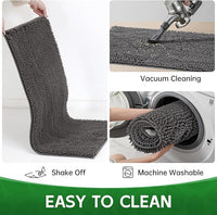Dog Door Mat Indoor Entrance, 72" x 24" Absorbent Quick-Drying Mud Rugs, Non-Slip Door Rugs for Entryway Indoor Washable, Soft Chenille Dog Mat for Muddy Paws