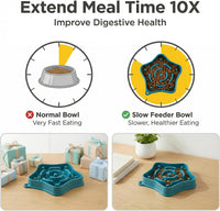 Pet Slow Feeder Bowl for Small Dogs - Turquoise - image 3