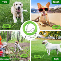 Dog Tie Out Cable for Outside,20FT Heavy Duty Dog Leash&Chains with Swivel Hook,Small-Large Dogs Runner Cable Up to 250lbs, Long Dogs Lead Line for Yard Outdoor and Camping (250lbs 20FT, Green)