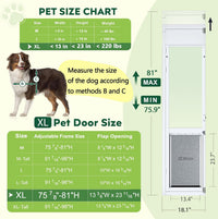 Large Dog Door for Sliding Glass Door - 81" Sliding Door / Xlarge - 3 Flap - image 2