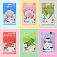 Tofu Cat Litter Natural Clumping Tofu Cat Litter, Fast Clumping and Easily Scoop-able 5.5lb/88oz 5 Scents - Rainbow Combo, 6 Pack