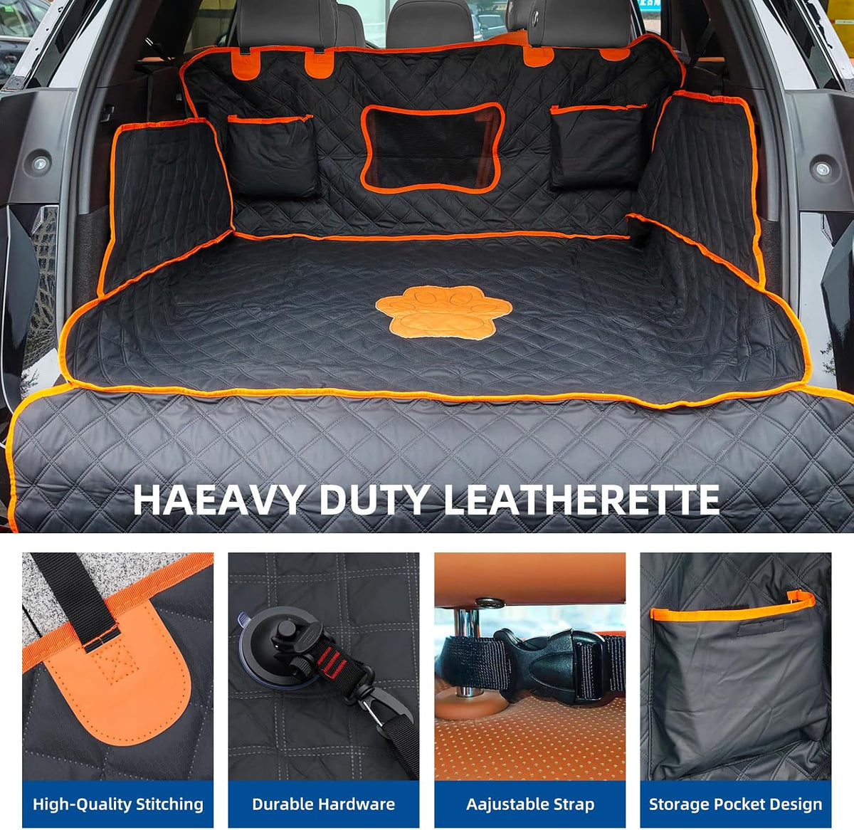 SUV Cargo Liner for Dogs,Waterproof Dog Trunk Cover with Side Flaps – Essentials for Dogs - Dog Paw / XL - image 3