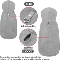 Fleece Dog Hoodie with Pouch, Green S – Essentials for Dogs - X-Large / Grey - image 3