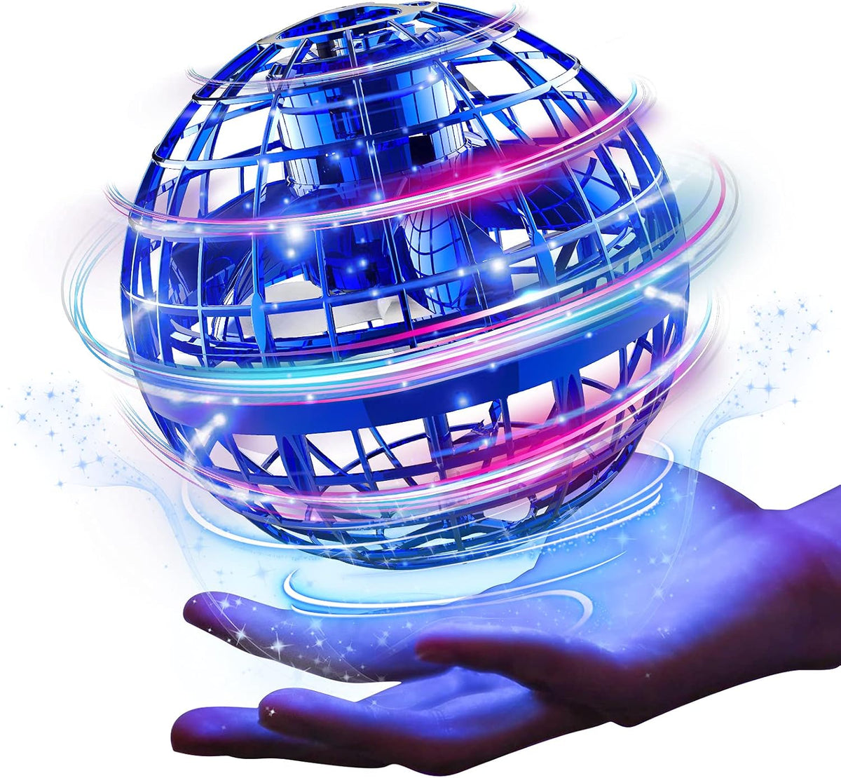 Ciniffo 2026 Upgraded Flying Orb Ball Toy with Dazzling Lights - Blue