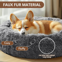 JOLLYVOGUE Small Dog Bed, Calming Dog Beds for Small Dogs & Indoor Cats - 20 Inches Donut Washable - Dark Grey / 31.0"L x 31.0"W x 8.0"Th - image 2