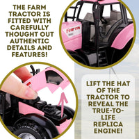 ToylandⓇ Friction Powered Farm Tractor with Opening Bonnet - Pink - image 4