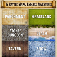 Tidyboss DND Starter Set, 3 x Double Sides 24x 36 Game Grid Mat - Multi Color - image 3