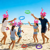 Camlinbo 15 Pcs Inflatable Flamingo Pool Toys Ring Toss Pool Game – Fun for Kids & Family - image 4