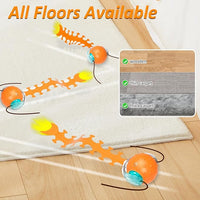 Interactive Cat Toys for Indoor Cats, Fast Rolling Cat Ball with Centipede Tail, Birds Chirping Touch Activated Automatic Kitten Toy, Rechargeable Toys for Cats to Keep Them Busy