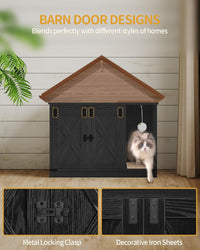 Hzuaneri Cat Litter Box Enclosure - 31.5"L x 19.7"W x 20.9"H / Black - image 4