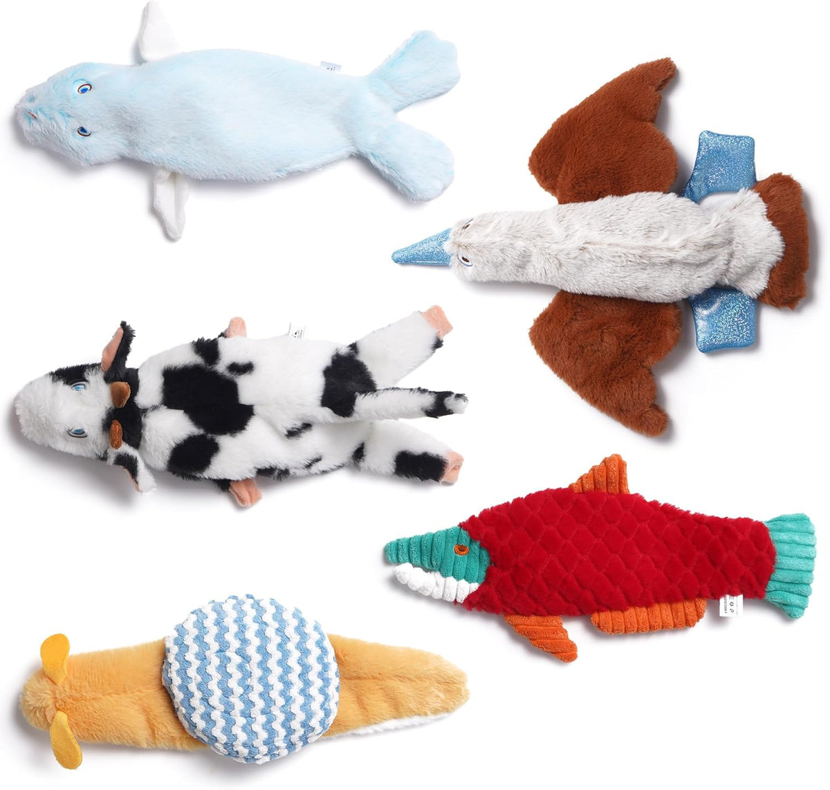 Nocciola Dog Squeaky Toys - 5 pcs Crinkle Plush Dog Toy
