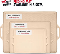 Tuff Pupper 36x24 XXL Dog Feeding Mat for Food and Water - Beige / XX-Large - 36" x 24" - image 4
