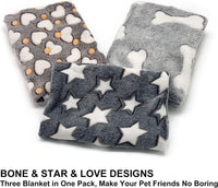 1 Pack 3 Puppy Blanket, Fleece Pet Small Dog Blanket for Puppy Cat, 40"x30" – Essentials for Dogs - Small(23"x15") (Pack of 2) / Multicolor - image 3