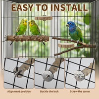 Kintor Bird Perch Set,7pcs Natural Wood Stand for Parakeet Cockatiel Conure – Essentials for Birds - image 3