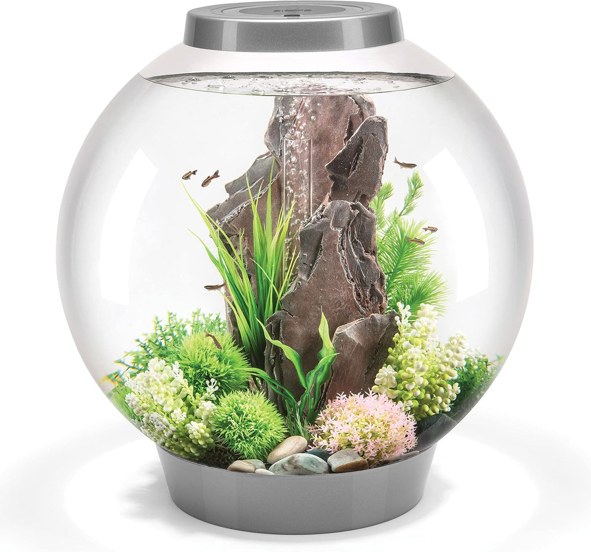 biOrb Classic 15 Acrylic 4-Gallon Aquarium with White LED Lights - LED Lighting / Silver / 16 Gallon