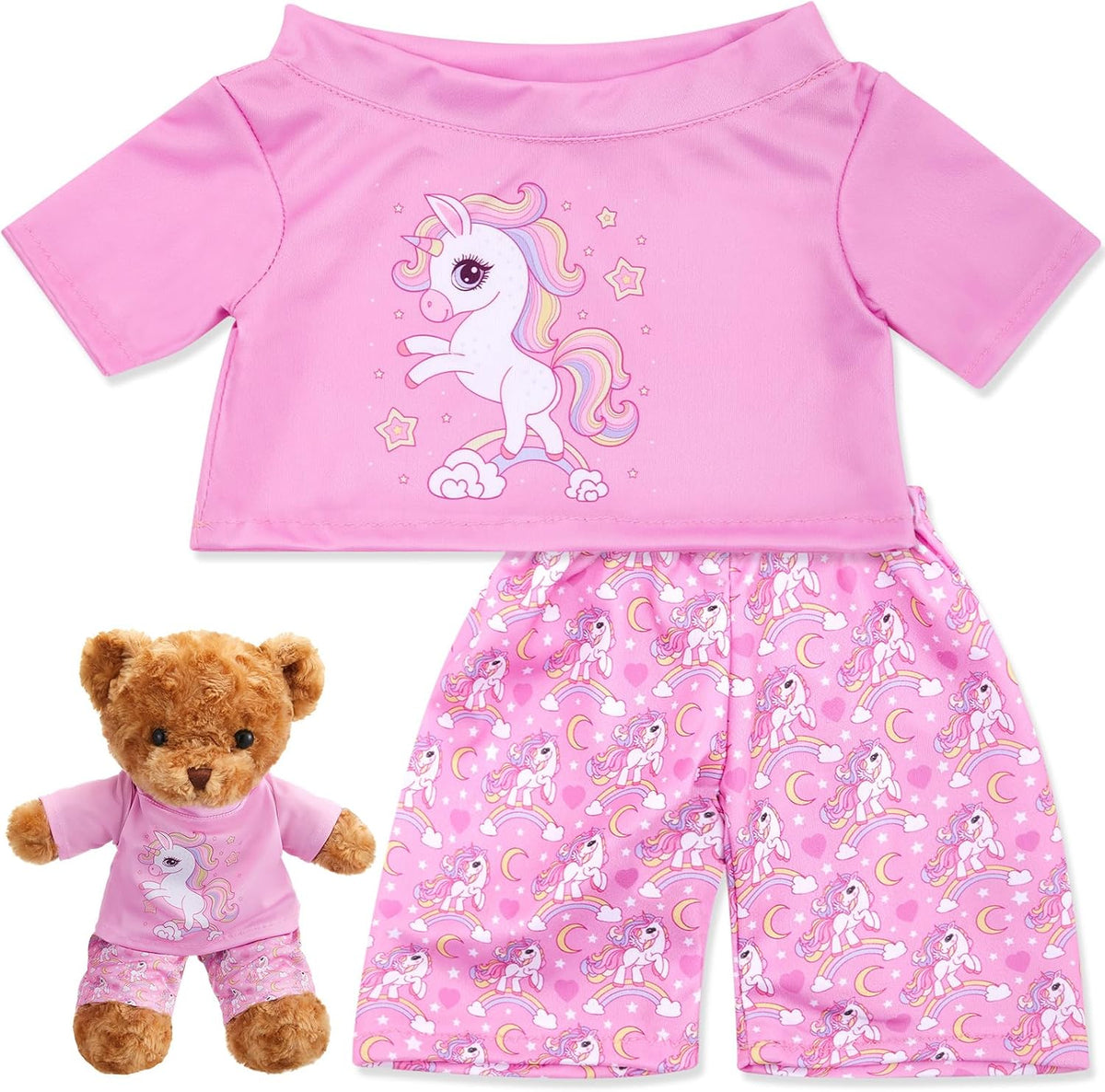 Skicuff pink 2-piece teddy bear pajama outfit with top and pants - view 5