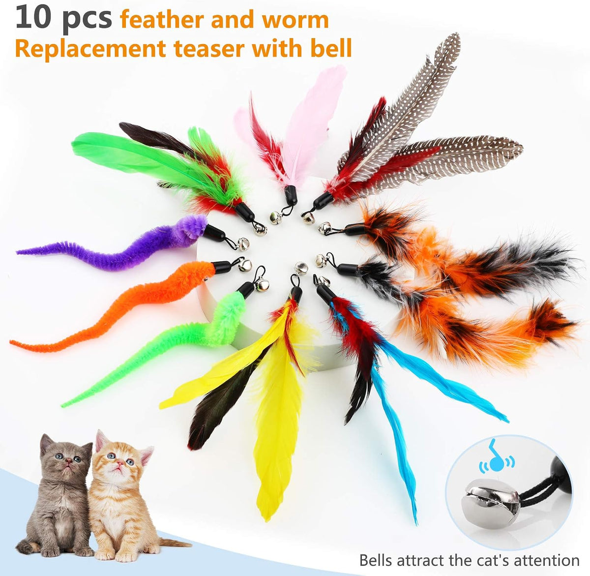 Hianjoo 10PCS Teaser Cat Toys - Replacement Teaser - image 3