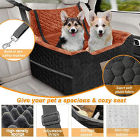 Dog Car Seat for Small/Medium Dogs, Memory Foam Dog Booster Seat - Black/Red Brown / Large - image 4