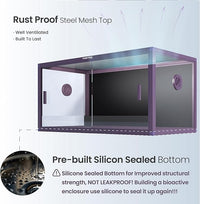 50 Gallon Bearded Dragon Tank, Reptile Enclosure for Easy Maintenance, Front Opening Reptile Tank with Top Screen Ventilation & Glass Sliding Door 36''x18''x18''