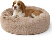 Bedsure SupportMax Calming Dog Beds Large Sized Dog Washable Pet Bed - Camel / M(30x30x7)