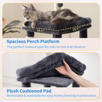 Heybly Heavy Duty Cat Tree with Large Base for Large Indoor Cats - Smoky Gray / XL - image 4