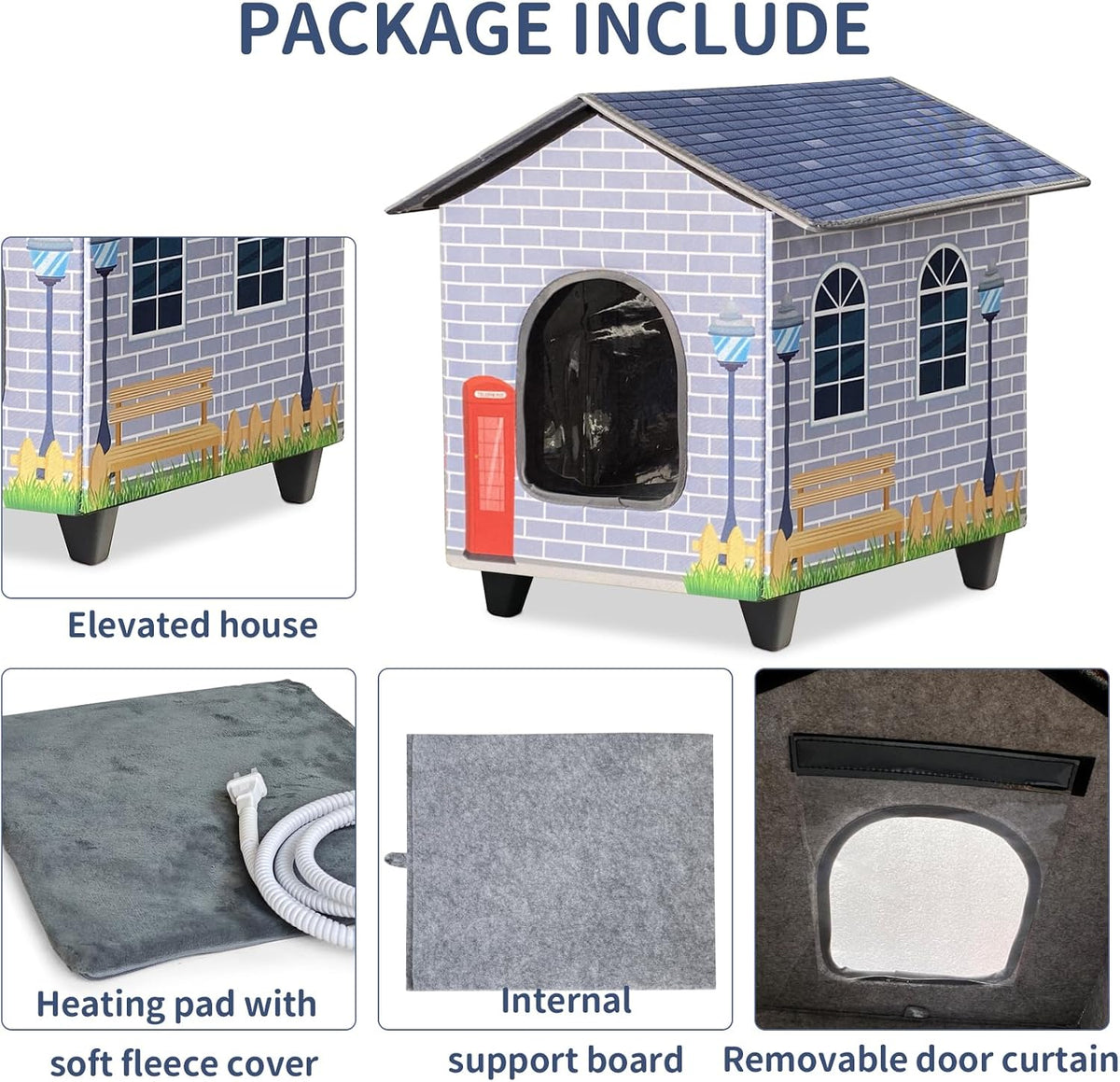 NAMOTEK Elevated Heated Cat Houses for Indoor/Outdoor Cats - S(15" x 13 " x18 ") - image 4