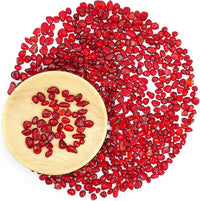 Keedolla 0.93LB Clear Glass Pebbles Marble Aquarium Fish Tank Rocks Gravel for Turtle Tank, Vase Fillers, Christmas Decoration - Red