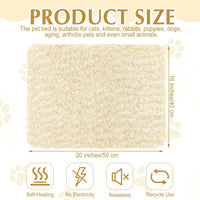 Drydiet 4 Pack Self Warming Cat Mat for Pets - 16 x 20 Inch / Camel / Solid - image 2
