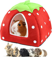 Mygeromon Guinea Pig Bed Rabbit Hideout Cuddle Cup – Daily Care for Small Pets - Strawberry Style