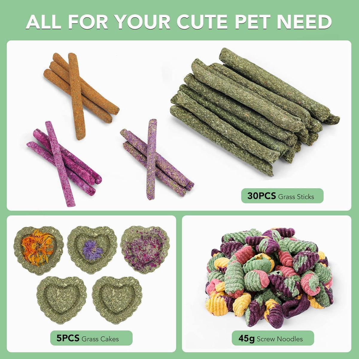 52Pcs Rabbit Chew Sticks, Guinea Pig Toys - 36Pack-sticks Set - image 2