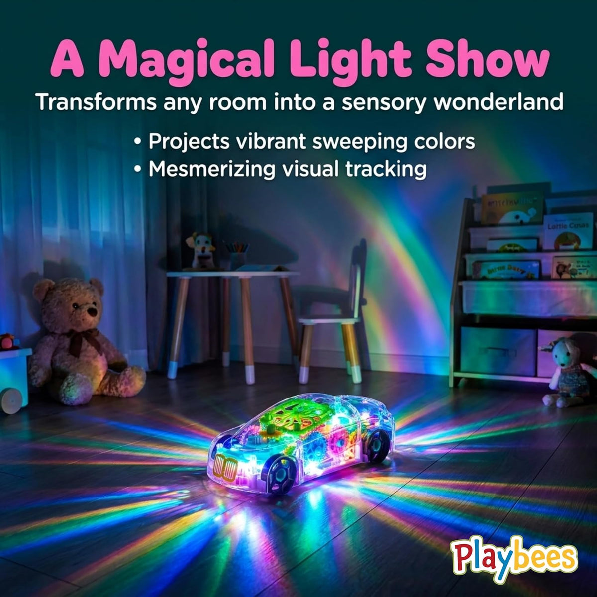 Playbees Light-Up Transparent Car - Bump & Go Car - image 2