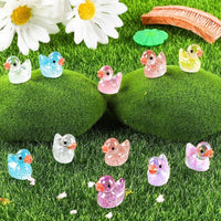 Cidinge 60 Pcs Mini Resin Ducks Luminous Tiny Ducks Miniature Duck - Glitter Ducks - image 4