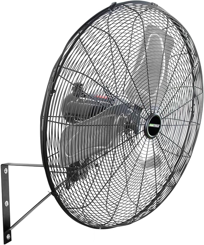 OEMTOOLS 24" Outdoor Wall Mount Fan, 80° Oscillating Fan 6800 CFM Max, Water Resistant, Use in Garage, Gym, Warehouse, Factory and Jobsite