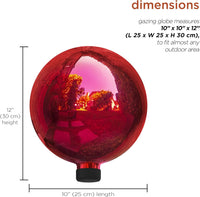Alpine Corporation 10" Diameter Indoor Outdoor Glass Gazing Globe - Red / 10 Inch - image 3