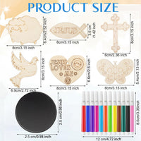 Blueweenly 48 wooden Sunday school craft magnets with watercolor pencils - view 2