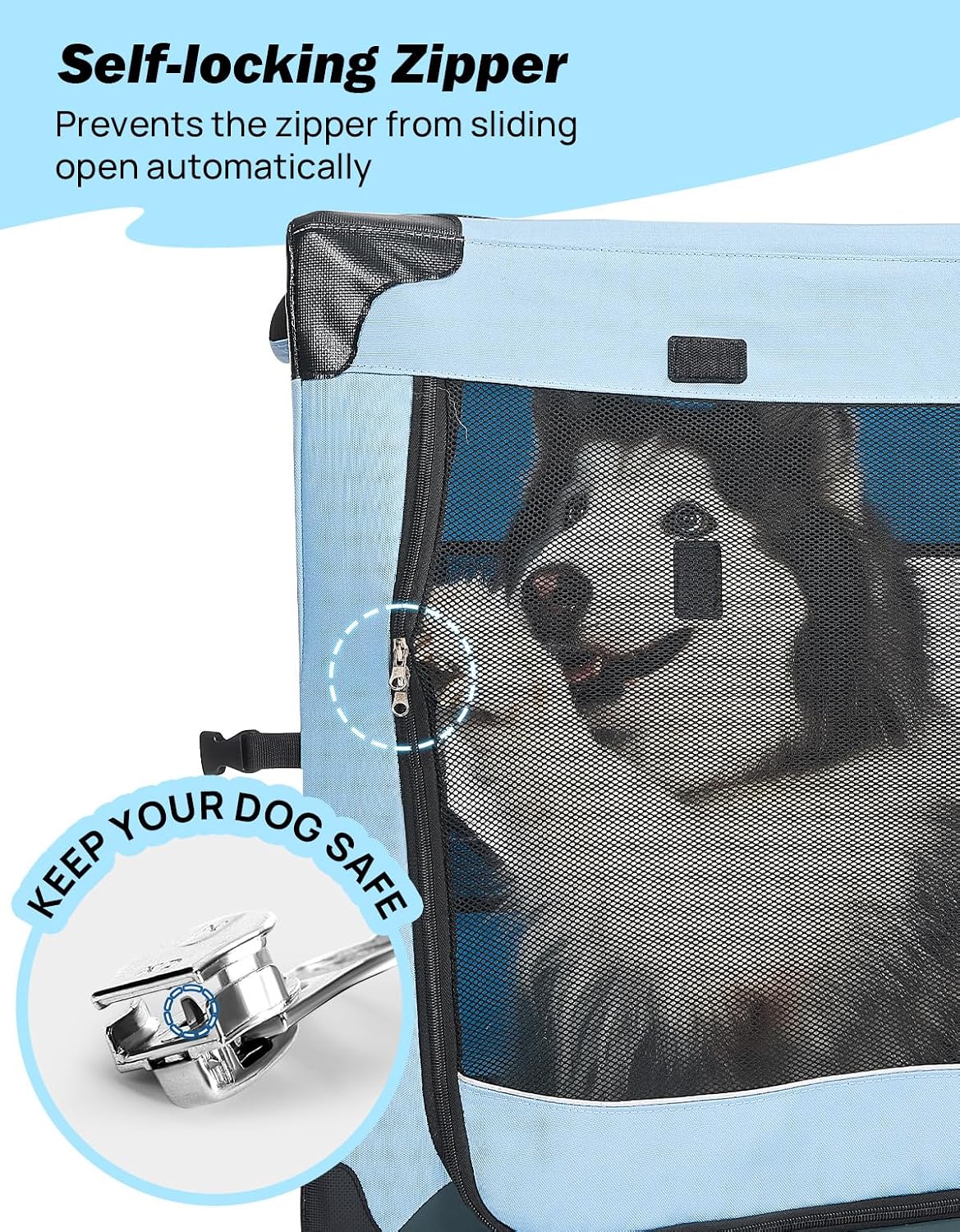 JOYTUTUS Collapsible Dog Crate - 32"L x 23"W x 23"H - image 4