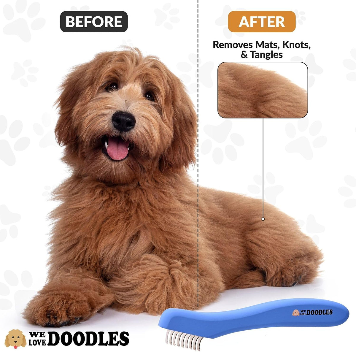 Dematting Comb for Dogs, Undercoat Rake Grooming Tool - 5 Blades - image 3