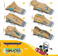 Gr8ware 6-in-1 fingerboard skate park with half pipe ramp and mini finger skateboards - view 9