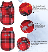 Dog Fleece Vest Sweater Winter Jacket for Small and Medium Large Dogs - X-Small / #2 RED BUFFALO PLAID - image 3