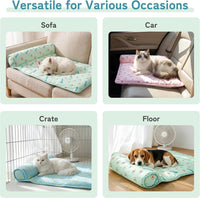 PUMYPOREITY Cooling Dog Bed, Pet Cooling Mat with Pillow - Large / Pink - image 3