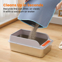 Cat Litter Mat, Double Layer Honeycomb Litter Box Mat – Daily Care for Cats - 30x22 Inches / Blue - image 3