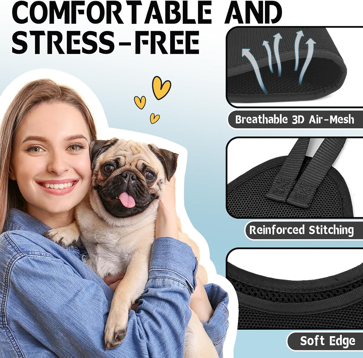 Supet Dog Grooming Hammock for Nail Trimming - XS( Max 16 Lb:Leg space: 4.9"-10.5") / Black - image 4