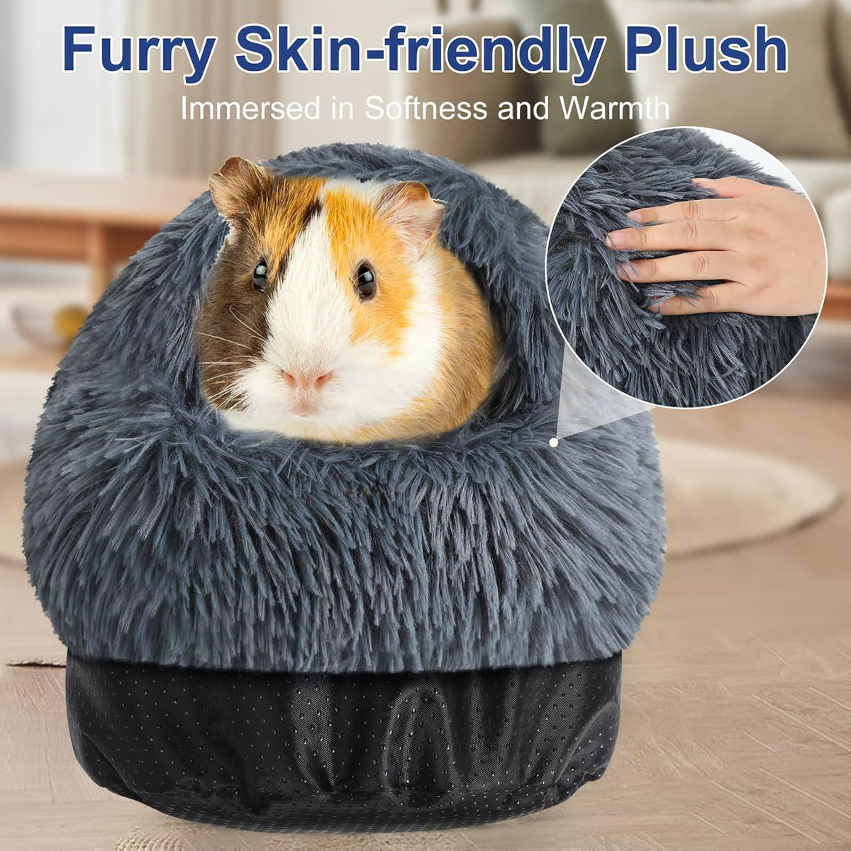 Guinea Pig Hideout, Doughnut Guinea Pig Bed - Black - image 2