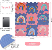 Baby Play Mat, Foam Playmat for Babies, Kids Play Mat - 9 Pieces-rainbow Puzzle Mat-edge Tooth B - image 2