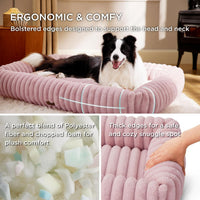 Bedsure ComfyFleece Cute Dog Bed for Small Medium Dogs Washable - L(36" x27" x8") / Blush Pink - image 2