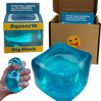 Original BigBlok Premium Stress Cube, Squishy Fidget Toy - Blue