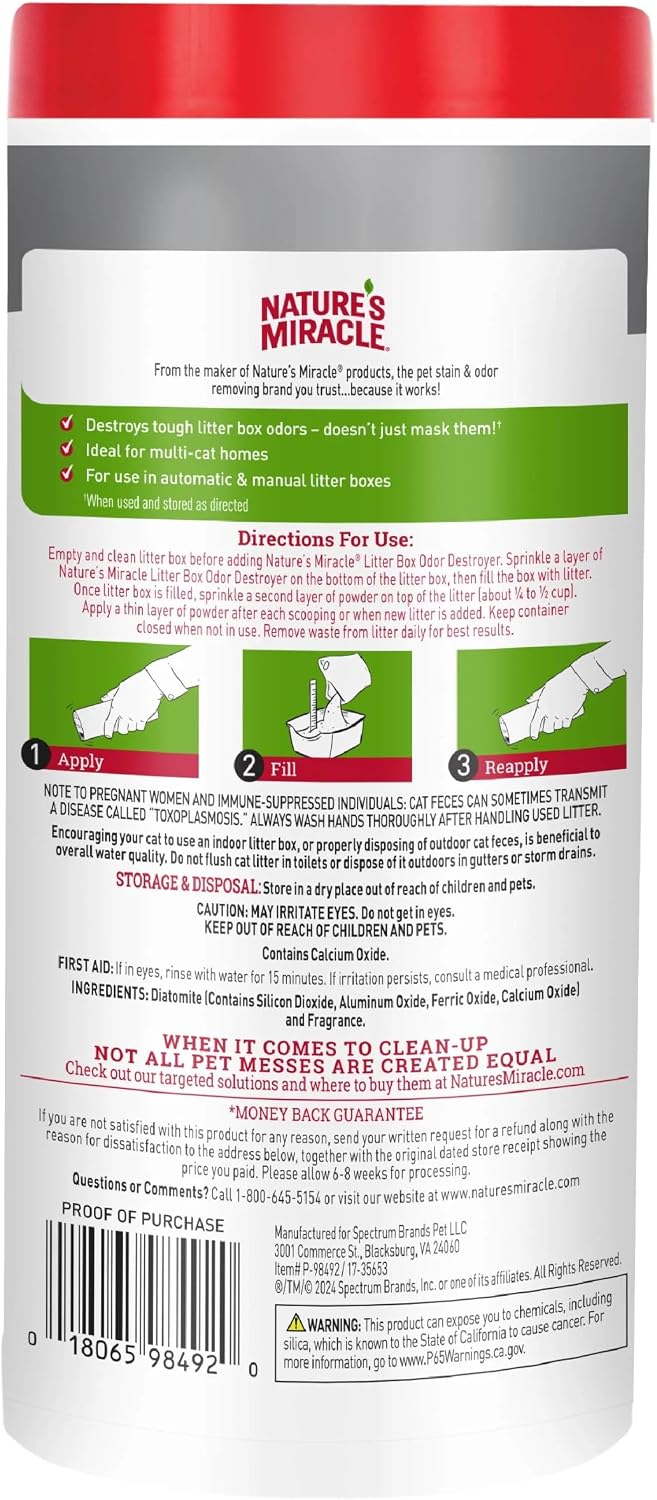 Nature's Miracle Cat Litter Box Odor Deodorizer Powder - image 2