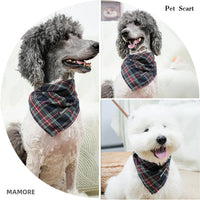 Soft Washable Plaid Bandanas for Dogs and Cats - Dark Green / Small - image 2