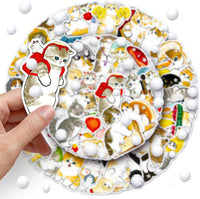100PCS Vintage Christmas Stickers - Cat a - image 4