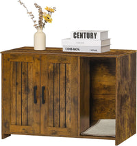 Cat Litter Box Enclosure, with Scratching Mat - Rustic Brown / 27.6"L x 18.2"W x 19.6"H